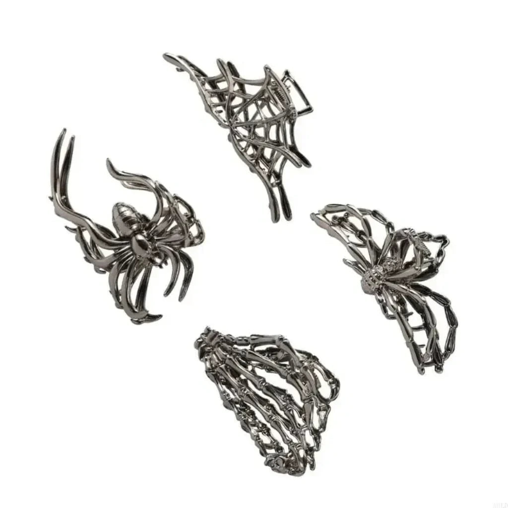 Set Halloween-haarclips met spinnen en vleermuizen voor feestelijke kostuumstyling