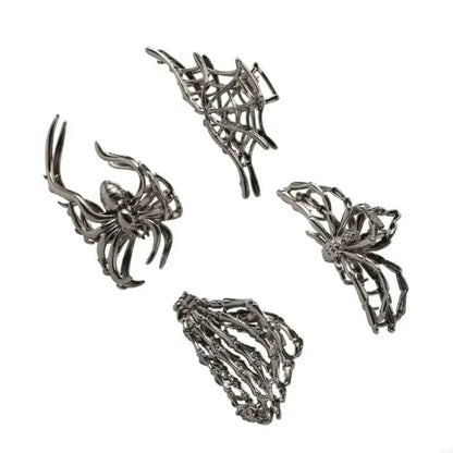 Set Halloween-haarclips met spinnen en vleermuizen voor feestelijke kostuumstyling