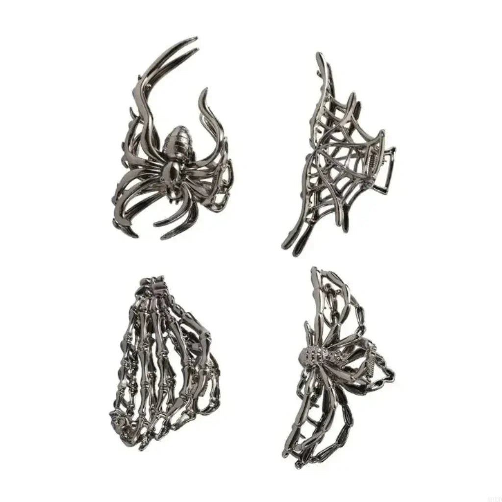 Set Halloween-haarclips met spinnen en vleermuizen voor feestelijke kostuumstyling