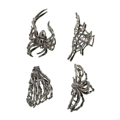 Set Halloween-haarclips met spinnen en vleermuizen voor feestelijke kostuumstyling