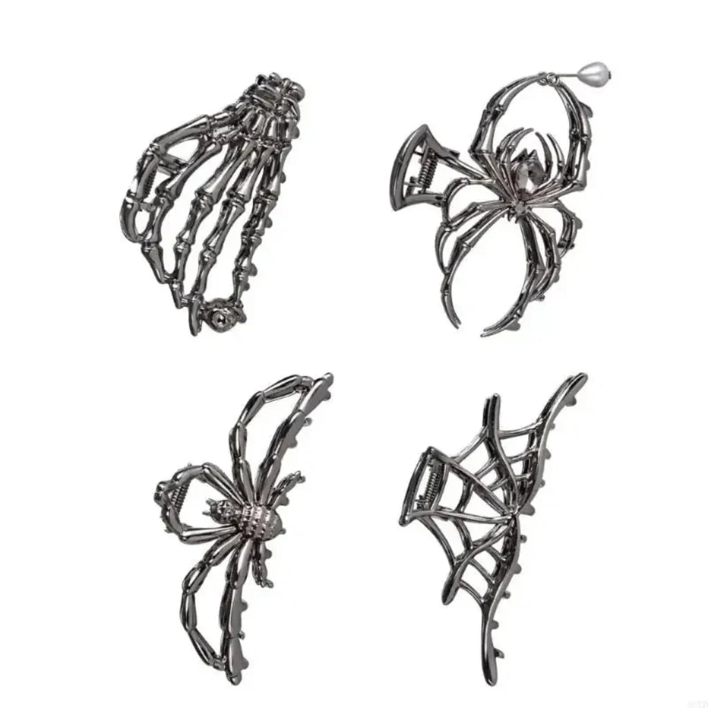 Set Halloween-haarclips met spinnen en vleermuizen voor feestelijke kostuumstyling