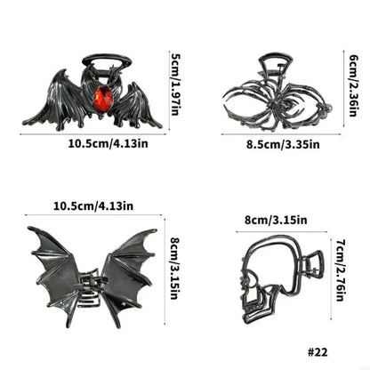 Set Halloween-haarclips met spinnen en vleermuizen voor feestelijke kostuumstyling