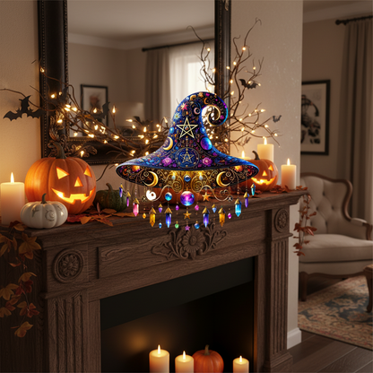 Halloween Witch Hat Decoration Hanging Magical Seasonal Home Accent