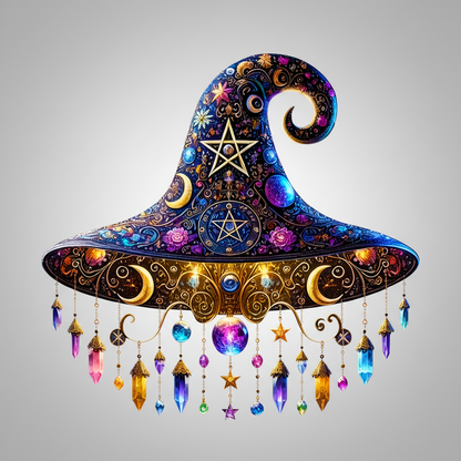 Halloween Witch Hat Decoration Hanging Magical Seasonal Home Accent