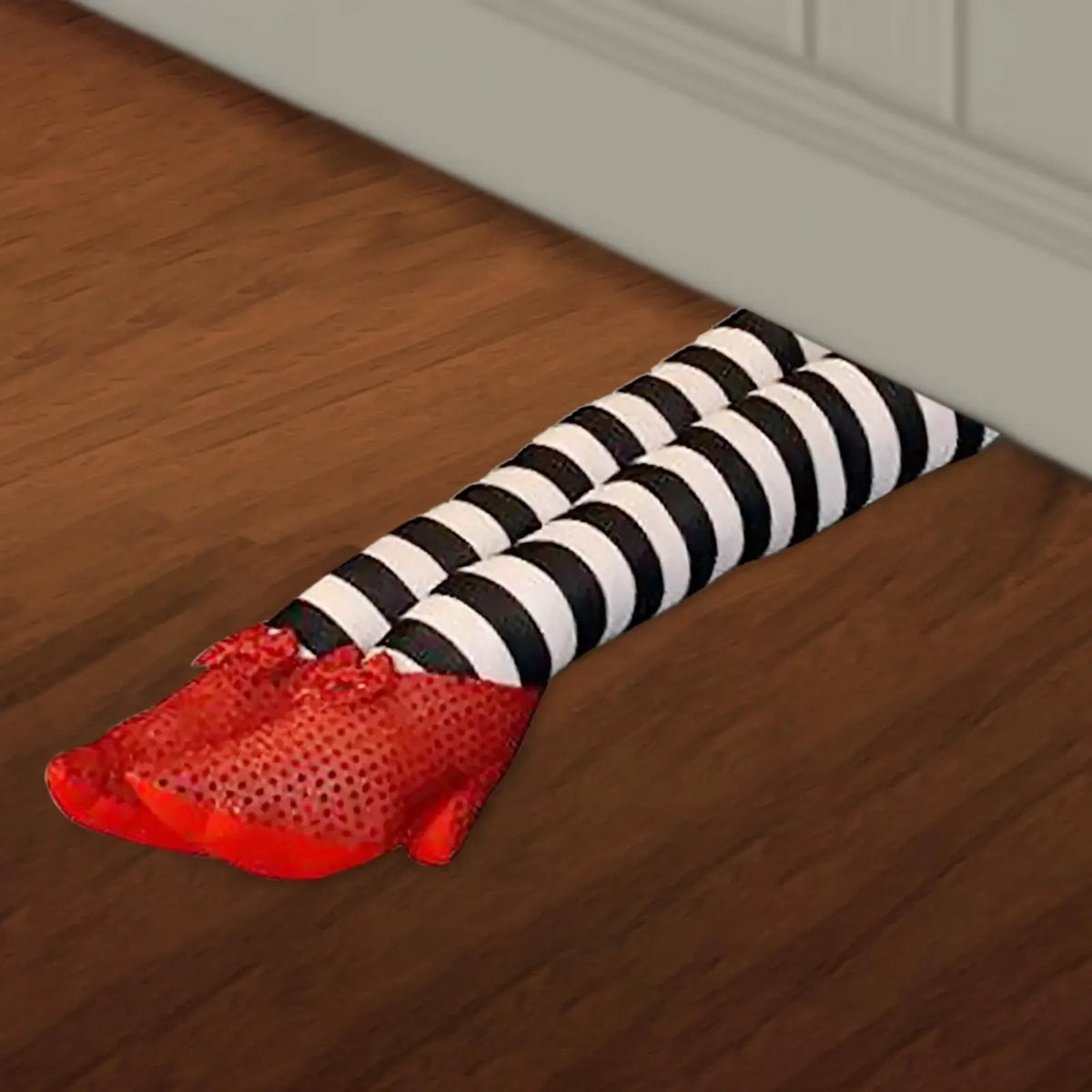 Deurstopper met Halloween-heksenbenen, grappige decoratie voor de entree van het huis