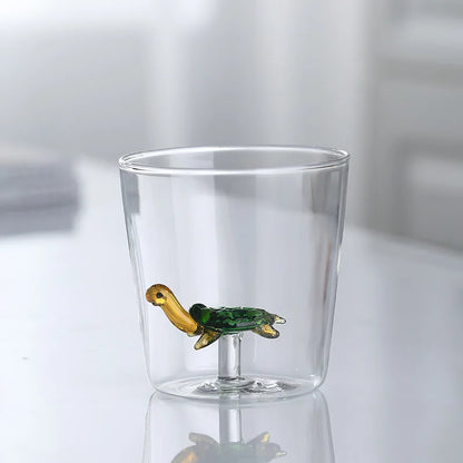 Handcrafted 3D Glass Mug Creative Animal Plant Drink Cup