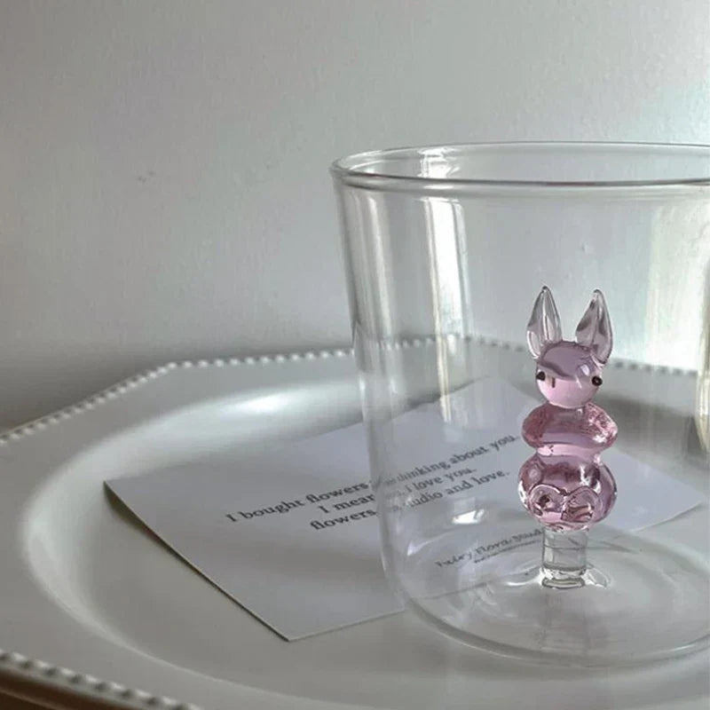 Handcrafted 3D Glass Mug Creative Animal Plant Drink Cup