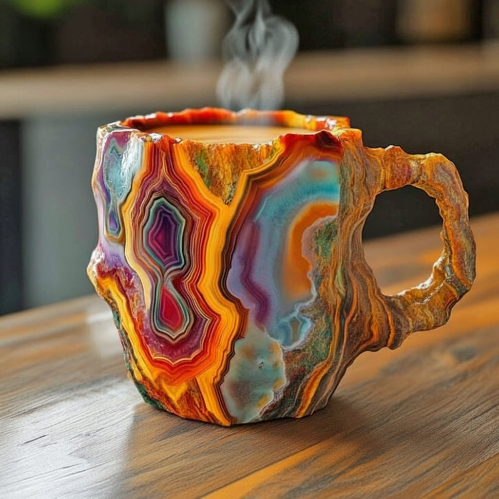 Handcrafted Crystal Style Insulated Coffee Mug for Hot and Cold Drinks