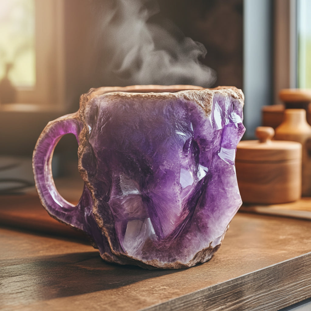 Handcrafted Crystal Style Insulated Coffee Mug for Hot and Cold Drinks