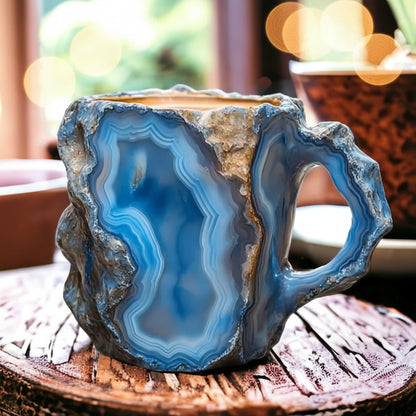 Handcrafted Crystal Style Insulated Coffee Mug for Hot and Cold Drinks