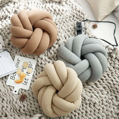 Handcrafted Knot Cushion Plush Cotton Decorative Pillow