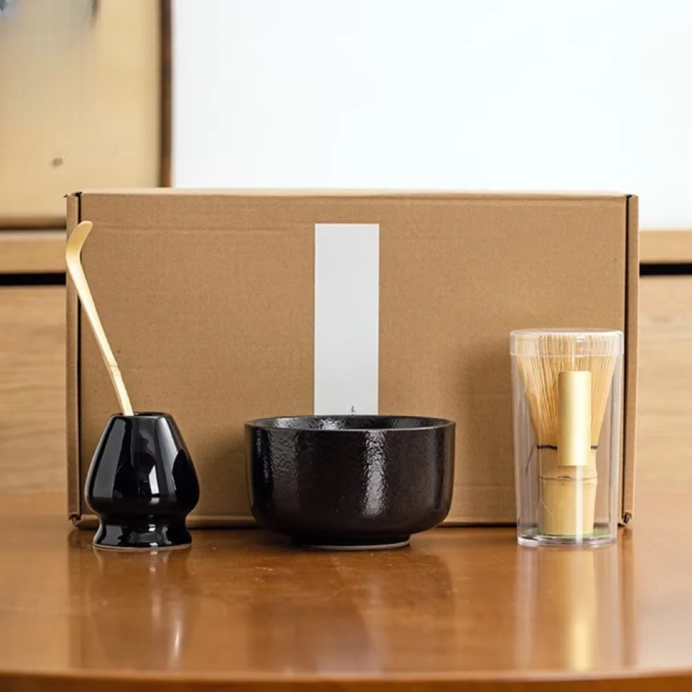 Handcrafted Matcha Tea Ceremony Bowl Whisk Bamboo Set
