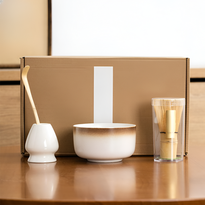 Handcrafted Matcha Tea Ceremony Bowl Whisk Bamboo Set