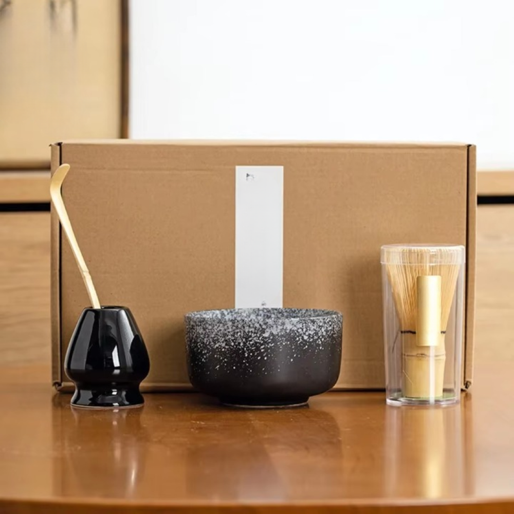 Handcrafted Matcha Tea Ceremony Bowl Whisk Bamboo Set