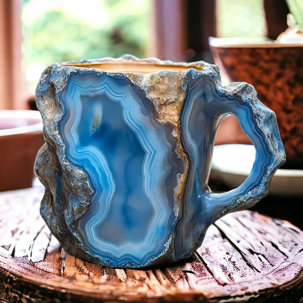 Handcrafted Resin Stone Texture Coffee Mug