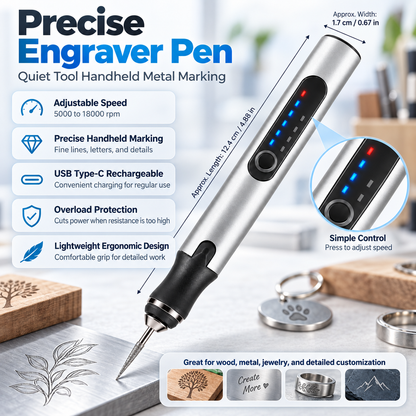 Handheld Electric Engraver Pen with Adjustable Speed for Metal Marking