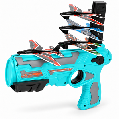Handheld Foam Airplane Shooter Launcher with Manual Reloading