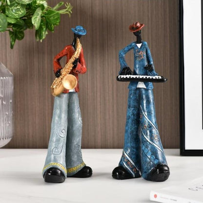 Handmade Music Band Sculpture Resin Musician Figurine Decor