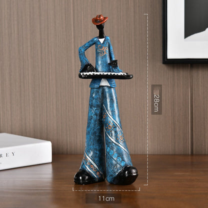 Handmade Music Band Sculpture Resin Musician Figurine Decor