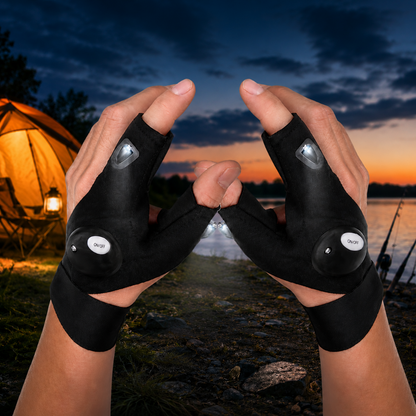 Hands Free LED Flashlight Gloves for Camping Fishing and Repairs