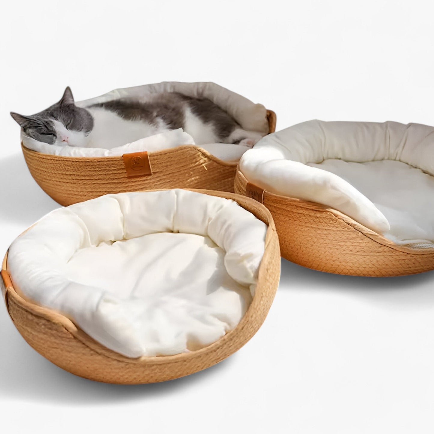 Handwoven Bamboo Pet Bed Cat Puppy Small Dog Basket