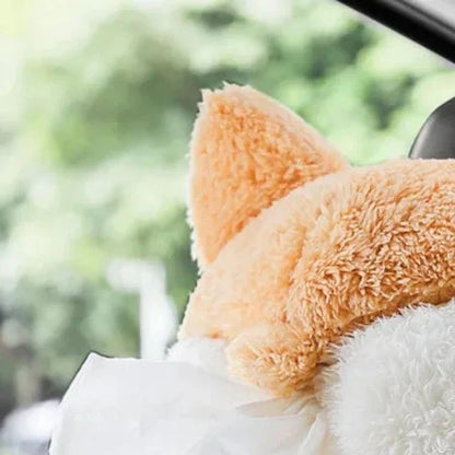 Hanging Plush Car Tissue Box Holder for Easy Access
