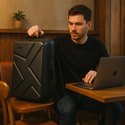 Hard Shell Laptop Backpack USB Charging Travel School Bag