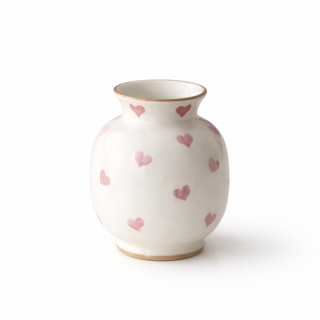 Heart Shape Ceramic Bud Vase Decorative Flower Holder
