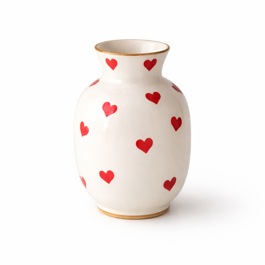 Heart Shape Ceramic Bud Vase Decorative Flower Holder