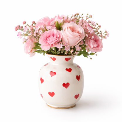 Heart Shape Ceramic Bud Vase Decorative Flower Holder
