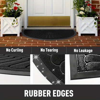 Heavy Duty Rubber Half Moon Door Mat Non Slip Entrance Mat
