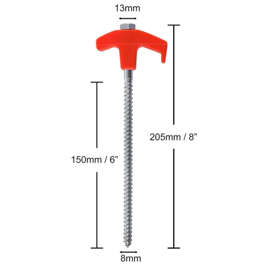 Heavy Duty Screw Tent Pegs Ground Anchors Camping Stake Set