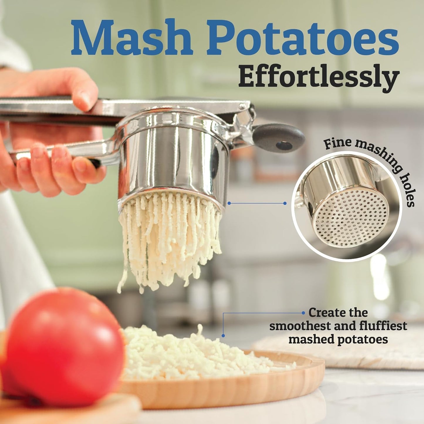 Heavy Duty Stainless Steel Potato Ricer Masher Kitchen Press Tool