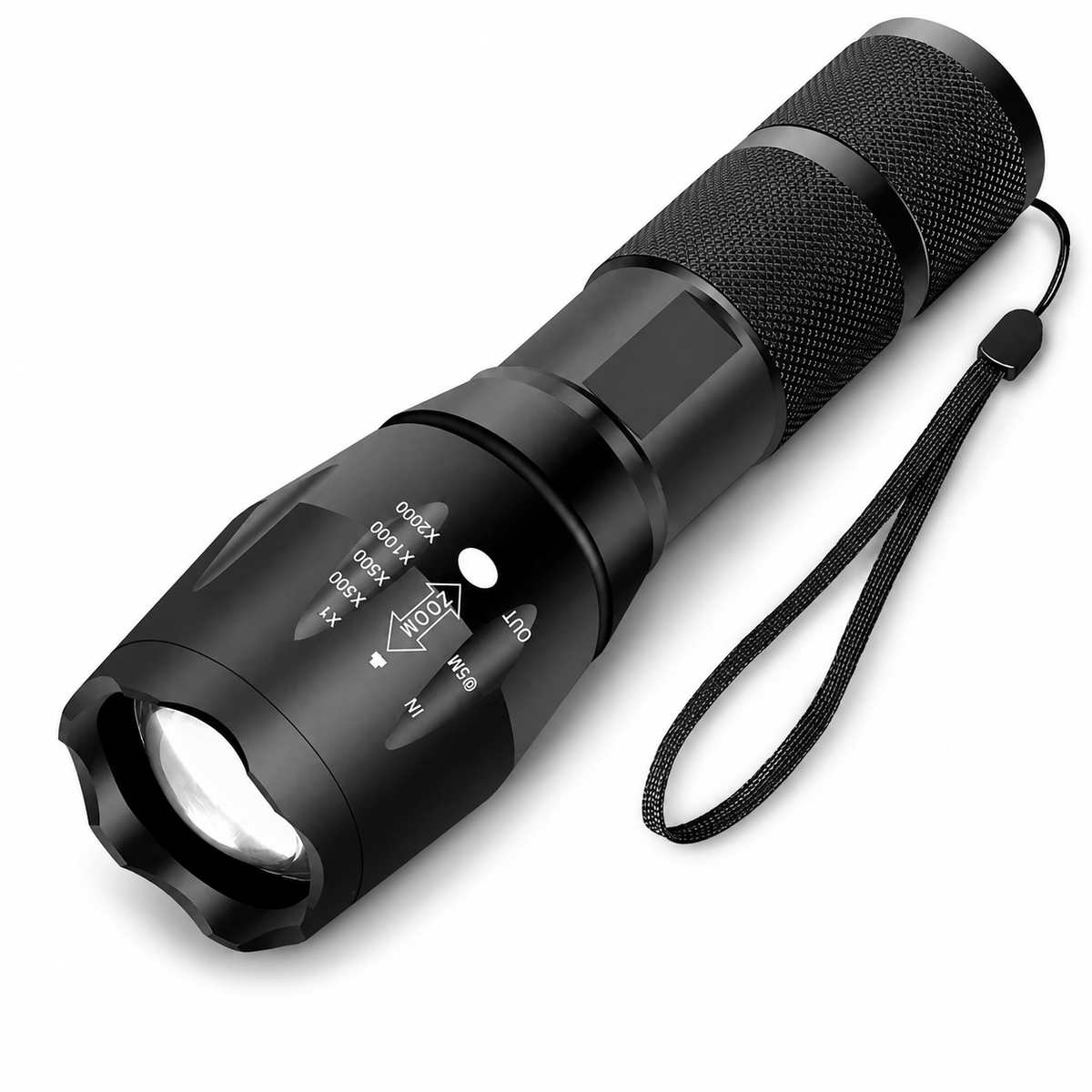 High Power LED Flashlight with Adjustable Zoom and Multi Mode Lighting