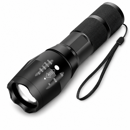 High Power LED Flashlight with Adjustable Zoom and Multi Mode Lighting