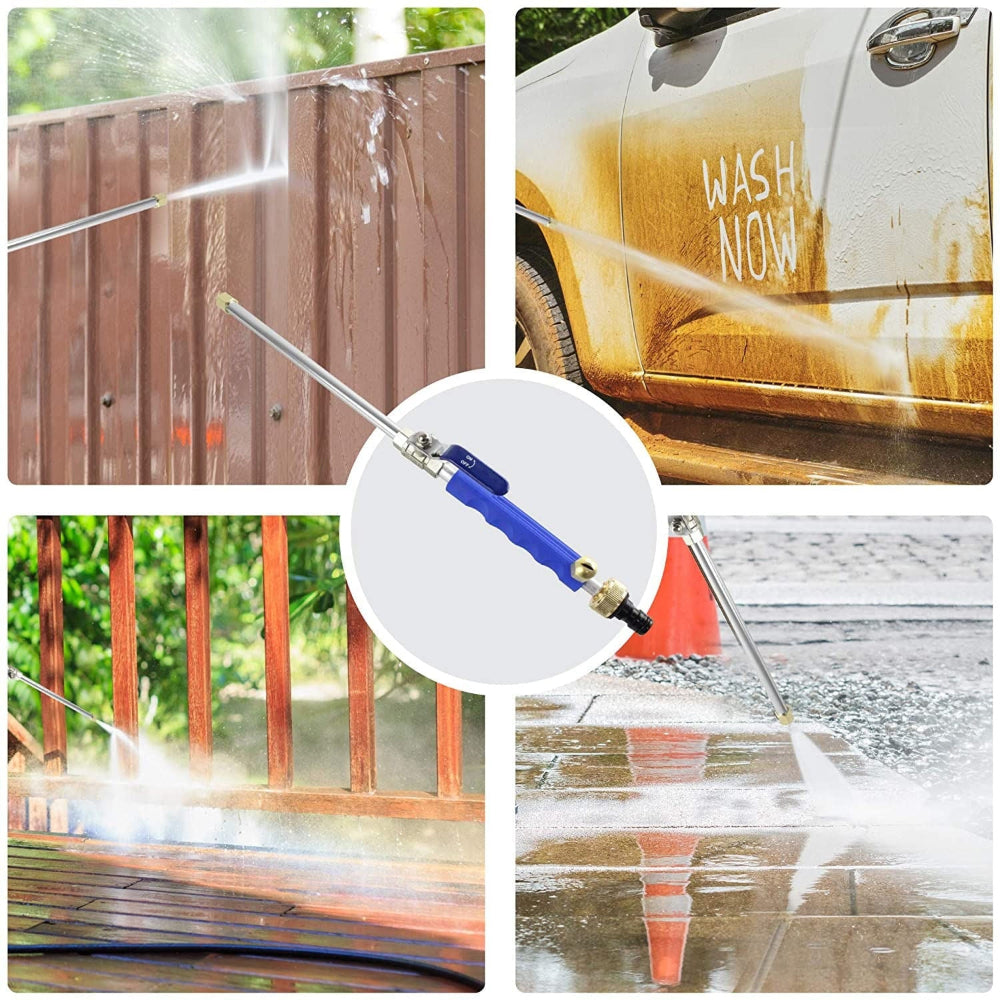 High Pressure Garden Hose Sprayer Nozzle Adjustable Jet Fan Attachment