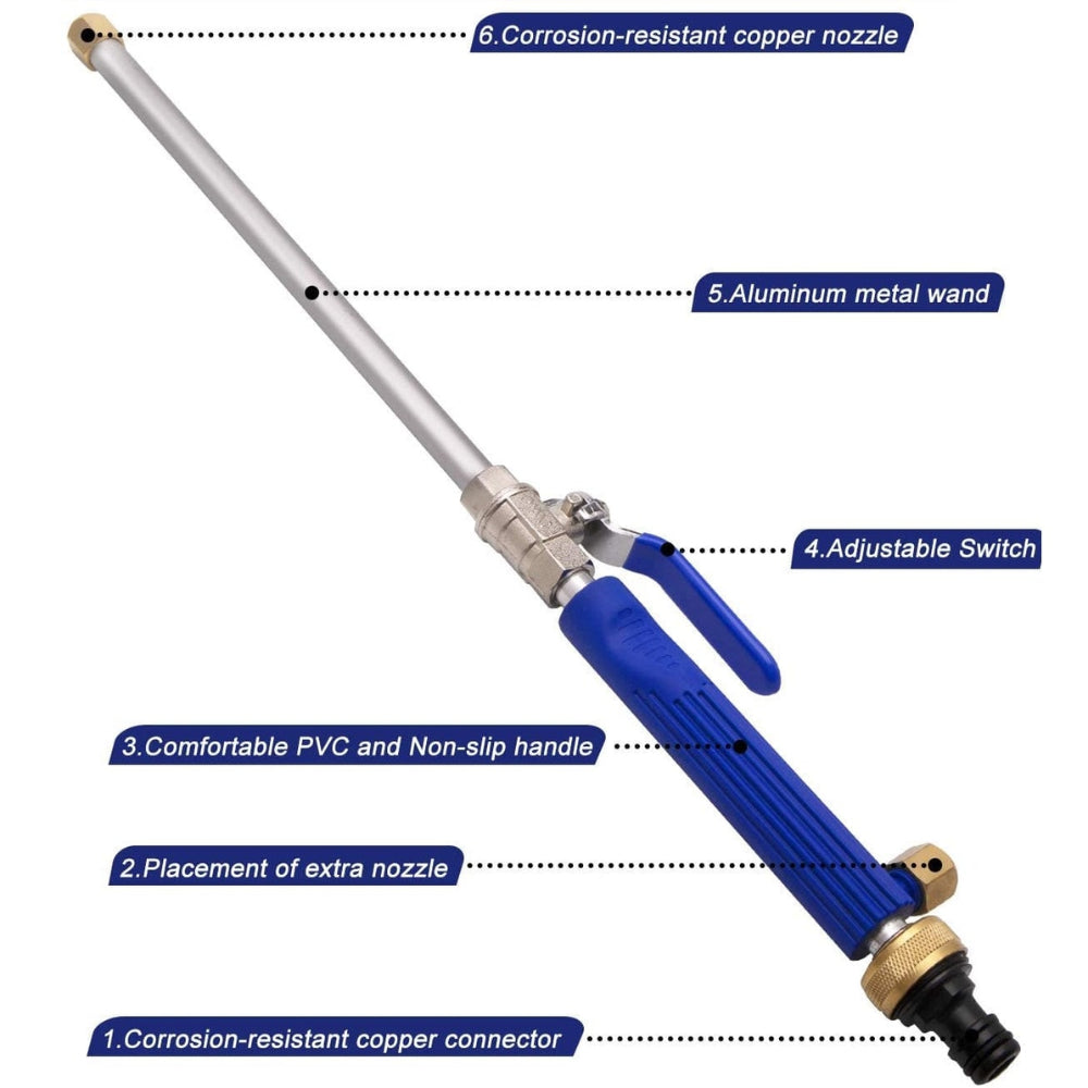High Pressure Garden Hose Sprayer Nozzle Adjustable Jet Fan Attachment