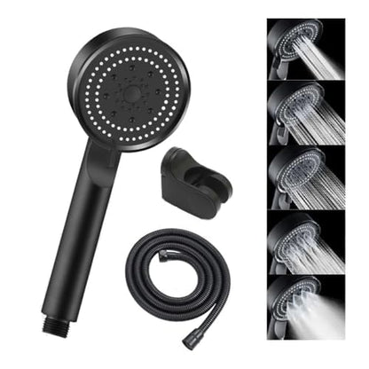 High Pressure Rain Shower Head Black Bathroom Set