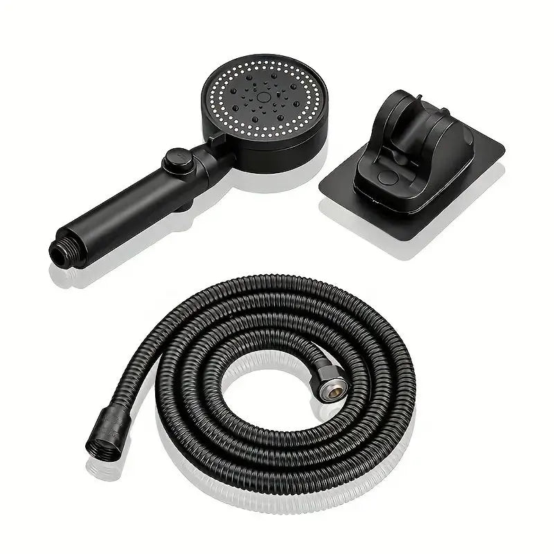 High Pressure Rain Shower Head Black Bathroom Set