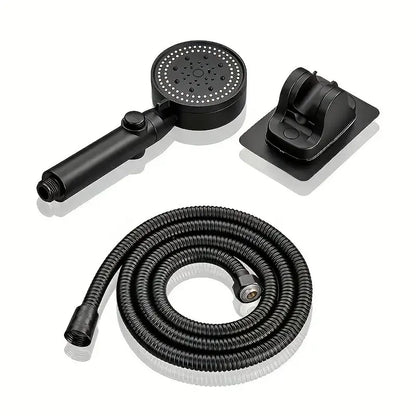 High Pressure Rain Shower Head Black Bathroom Set