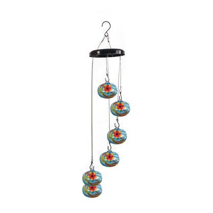 Hummingbird Feeder Wind Chime Hanging Garden Decor with Multiple Feeding Spots