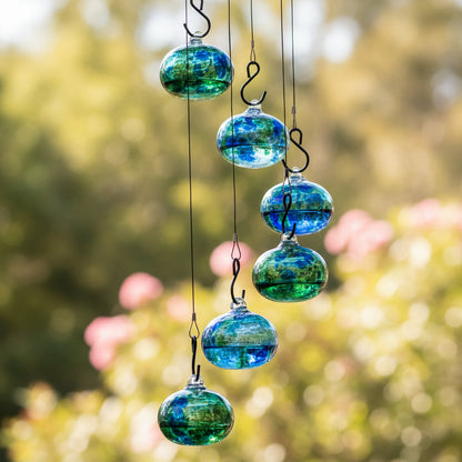 Hummingbird Feeder Wind Chime Hanging Garden Decor with Multiple Feeding Spots