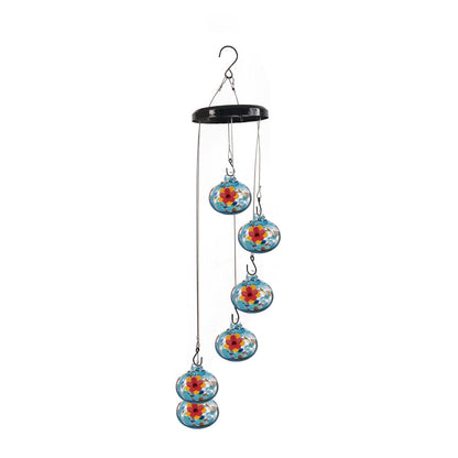 Hummingbird Feeder Wind Chime Hanging Garden Decor with Multiple Feeding Spots