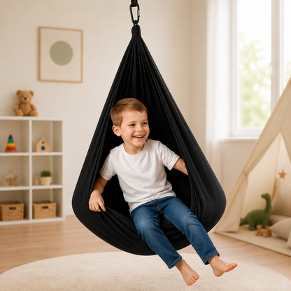 Indoor Sensory Therapy Swing with Durable Fabric and Suspension Strap