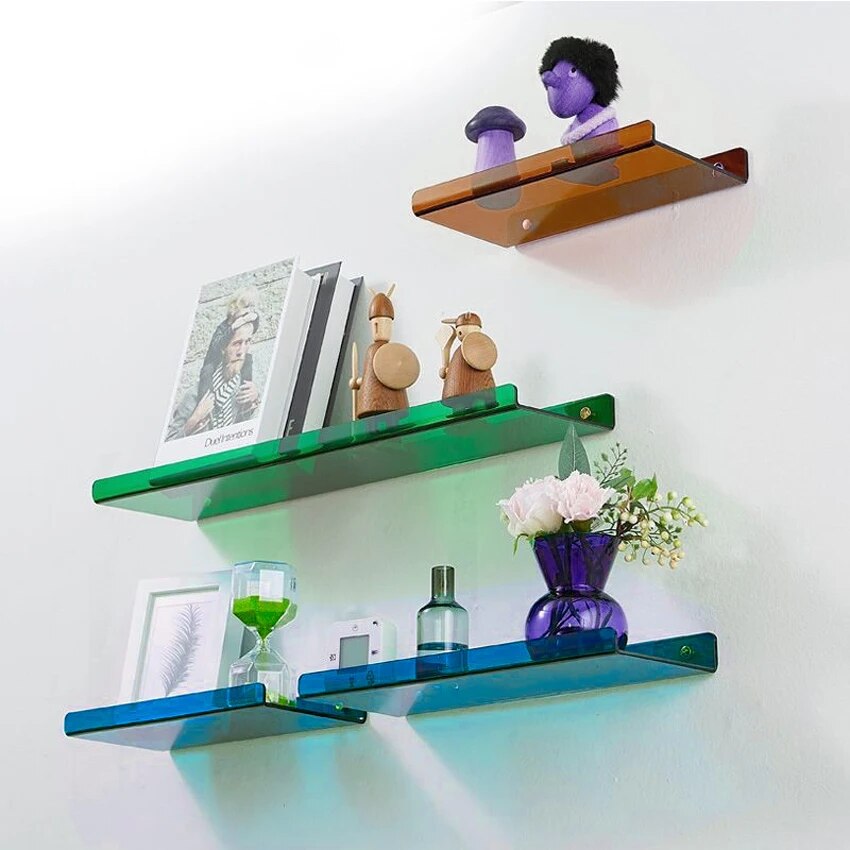 Industrial Floating Wall Shelf Modern Bathroom Storage Rack
