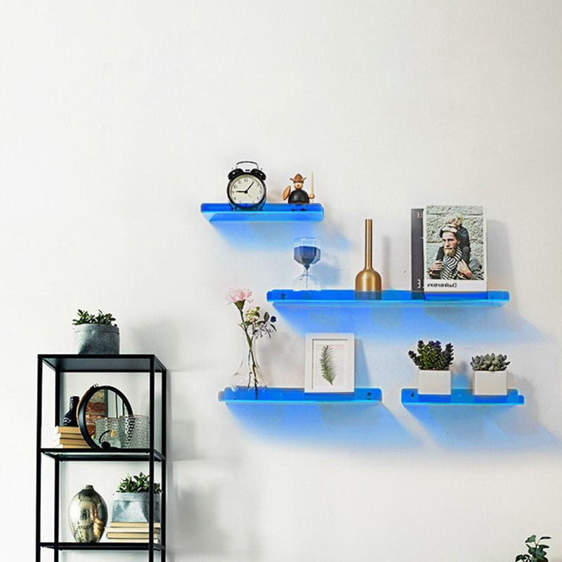 Industrial Floating Wall Shelf Modern Bathroom Storage Rack