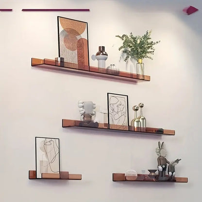 Industrial Floating Wall Shelf Modern Bathroom Storage Rack