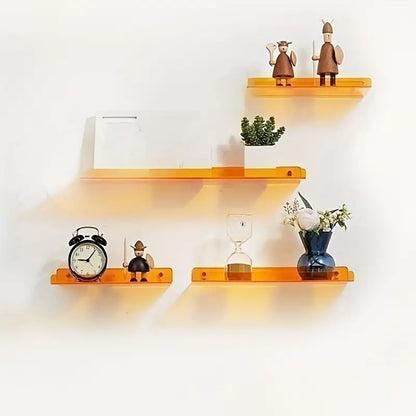 Industrial Floating Wall Shelf Modern Bathroom Storage Rack
