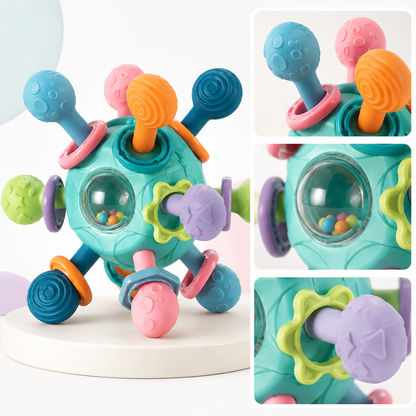 Infant Sensory Ball with Textured Surfaces and Gentle Rattle
