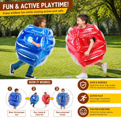Inflatable Bumper Ball Suit Kids Outdoor Bouncing Game Age 5 Plus